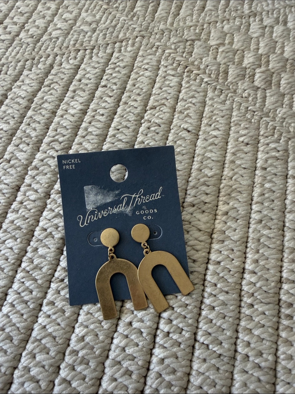 Universal Thread Matte Gold U-Arch Drop Earrings